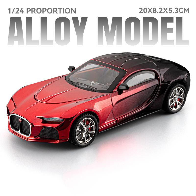 1:24 500K Atlantic Cars Toy Alloy Models with Light Sound Doors Opened Miniature Car Wheel Steering Vehicles Collect Souvenirs