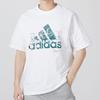 Adidas T Shirts Men's White Crew Neck Moderate Straight Fit HD0050