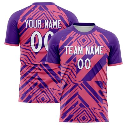 Aangepast Teamnaam Nummer Naam Voetbal T-shirt Gepersonaliseerd DIY Ronde Hals Roze Sport T-shirt Los Sneldrogend Teamuniformen