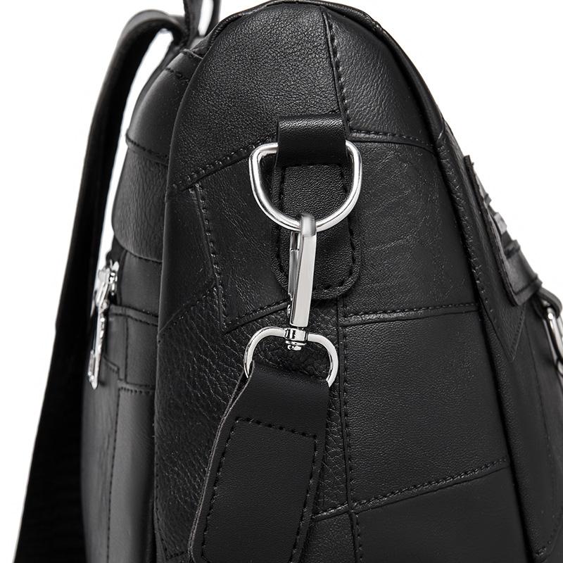 Women's PU Backpack with Patchwork Design Large Capacity Shoulder Bag for Daily Travel