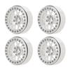Aluminum Alloy RC Car Wheel Hub 2.2 Inch RC Beadlock Wheels Rims for 110 Remote Control Car Silver