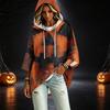 Damenmode Dreiviertelarm Halloween-Print Kapuzenpullover Top