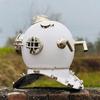 45.72 Cm White Marine Diving Helmet Deep Sea Scuba Diver Helmet with Wooden Base Nautical Boston Maritime Decor Gift