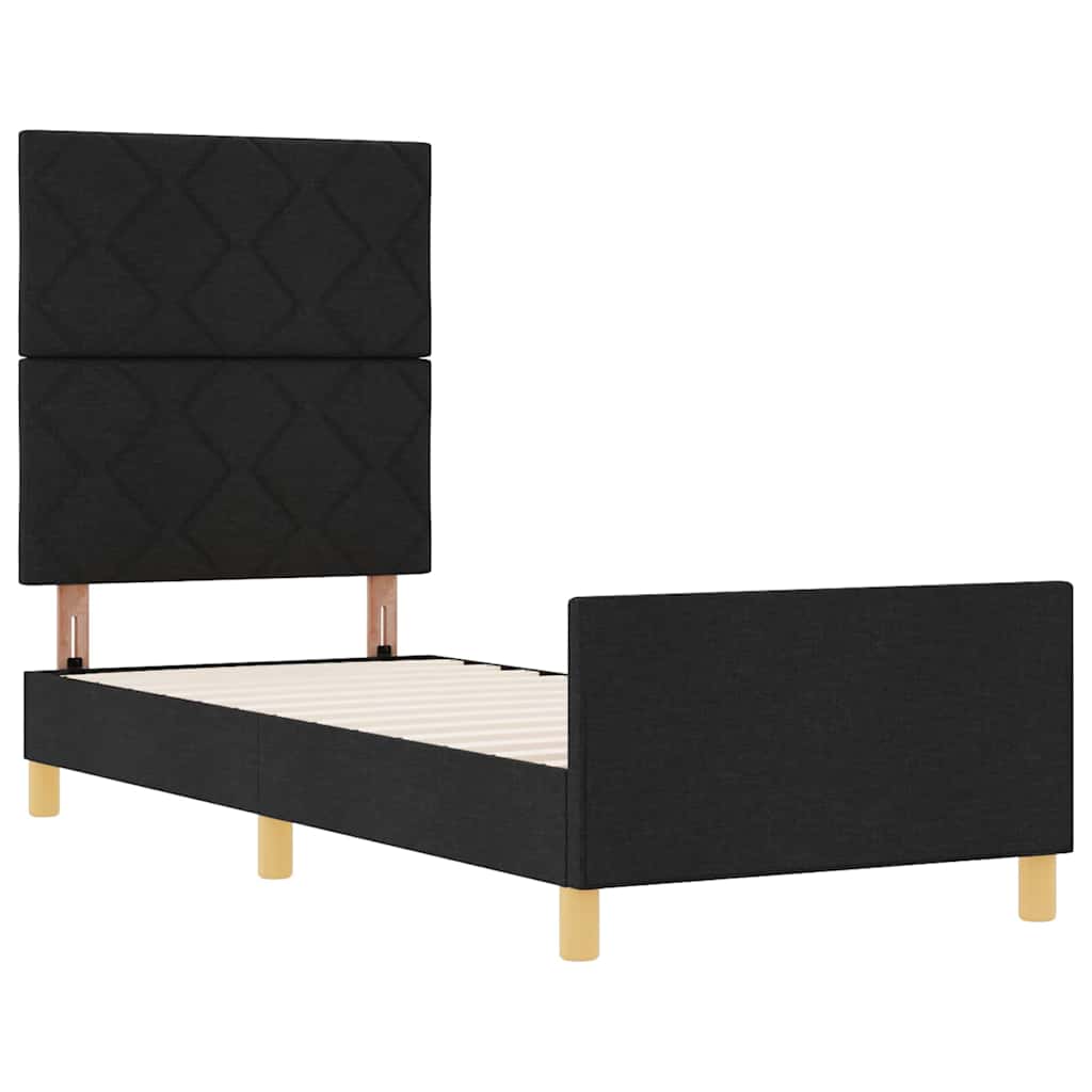 Bed Frame with Headboard Black 80 x 200 cm Fabric