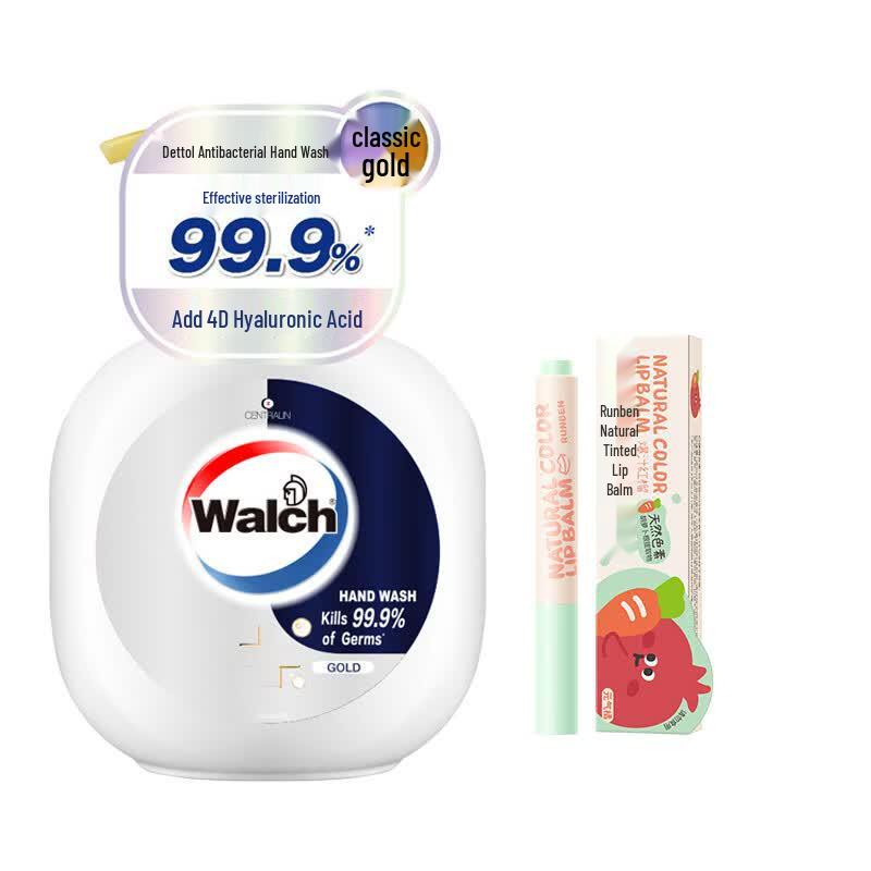 Walch Antibacterial Hand Sanitizer & Runben Lip Balm Bundle