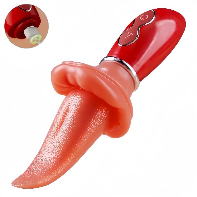 Realistic Tongue Vibrator Nipple Vagina Oral Stimulator G-spot Breast Massager Dildo Female Masturbator Adult Products