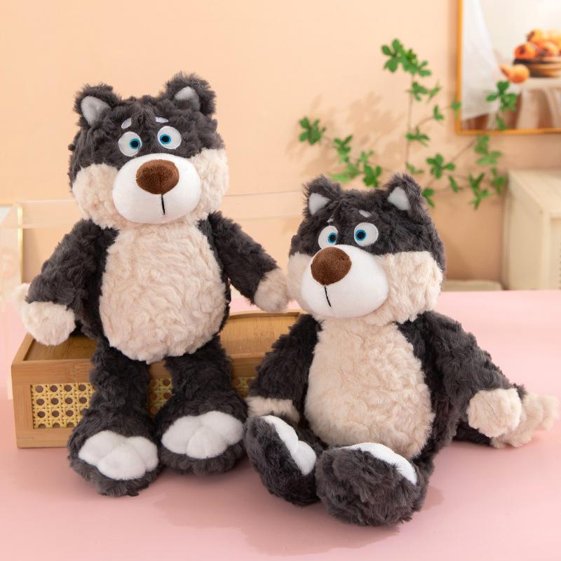 Peluche Lupo Grigio Carino da 40 Cm Animale di Peluche Lupo Peluche Super Morbido Bambola Regalo Per Bambino Regalo di Compleanno Bambole Lupo Coccolose