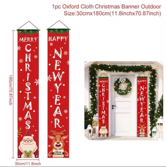 Christmas Hanging Door Banner Merry Christmas Decorations for Home Xmas Navidad Noel Natal Door Decor Happy New Year Gifts 2026