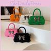 Adorable Bowknot Small Square Purse For Women Trendy Shoulder Bag For Casual Outings