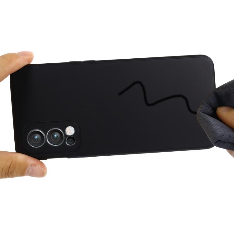 For OnePlus Nord 2 5G Solid Color Liquid Silicone Shockproof Full Coverage Protective Case