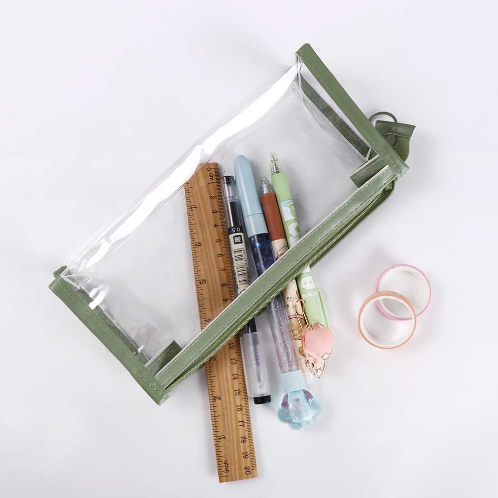 Office Supply Stationery Organizer Transparent Pencil Bag Storage Bag Zipper Pen Pouch Pencil Case