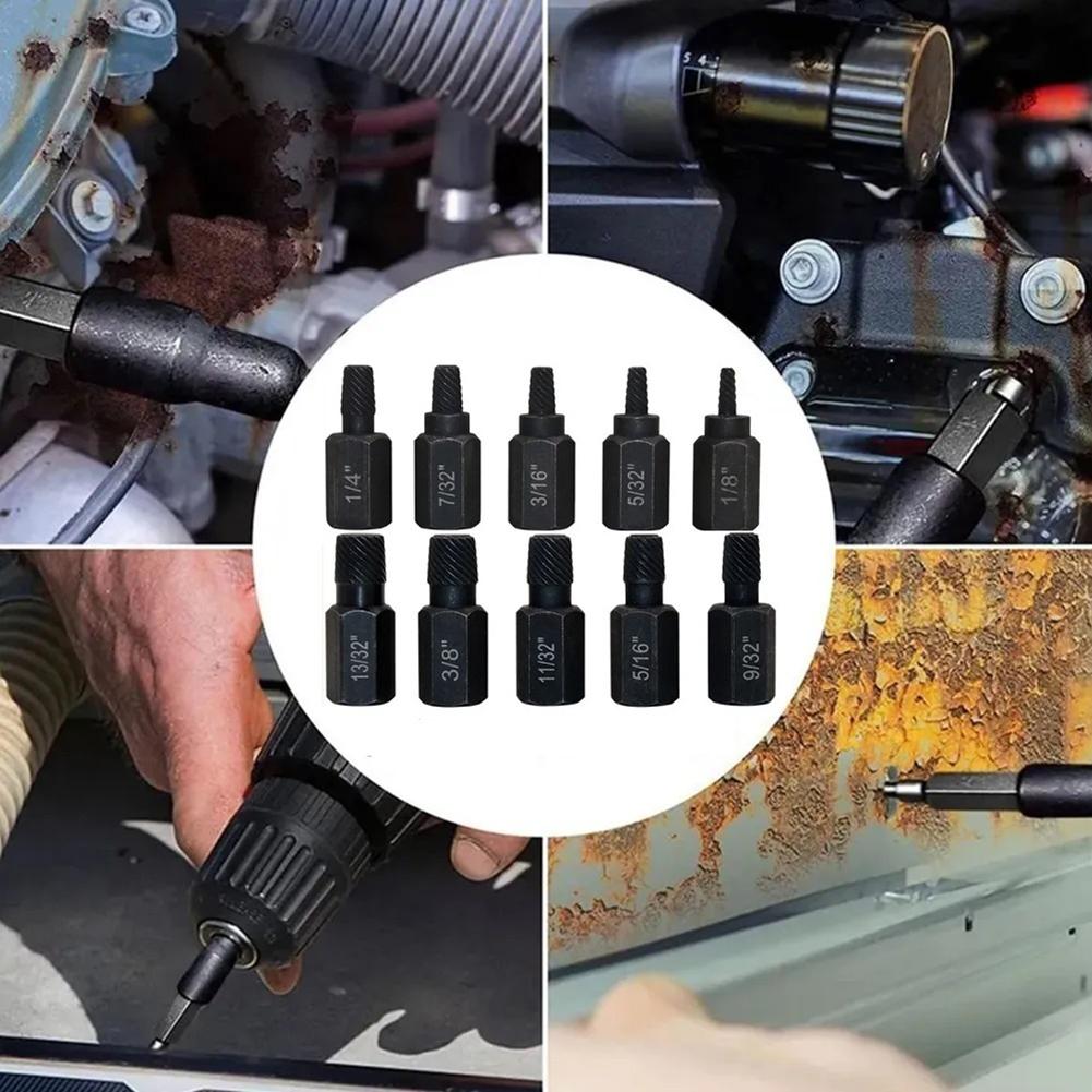 

10pcs Screw Extractor Set with Alloy Steel Material for Removing Broken and Damaged Screws Using Special Easy Out Drill Bits China Mainland