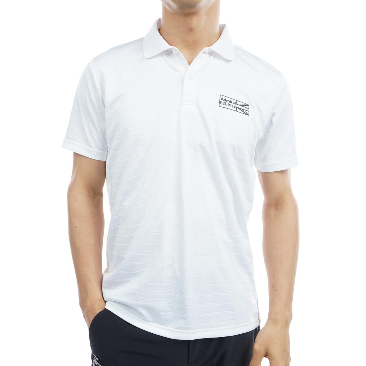 

Admiral Golf ADMA330 Men s White Mesh Border Polo Shirt