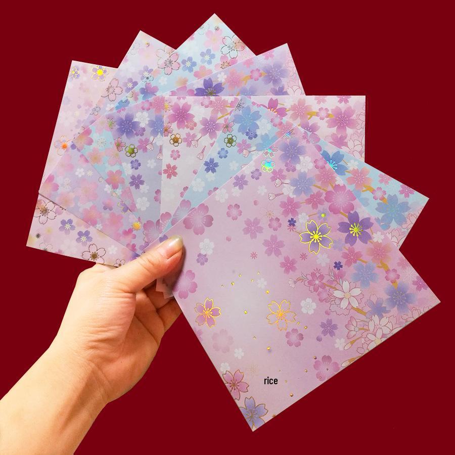 

Японская ручная работа, горячее тиснение, оригами, чиёгами, бумага с принтом журавлика, картон, бесплатная доставка Gold Stamping No. 1 - Blossoms Abound