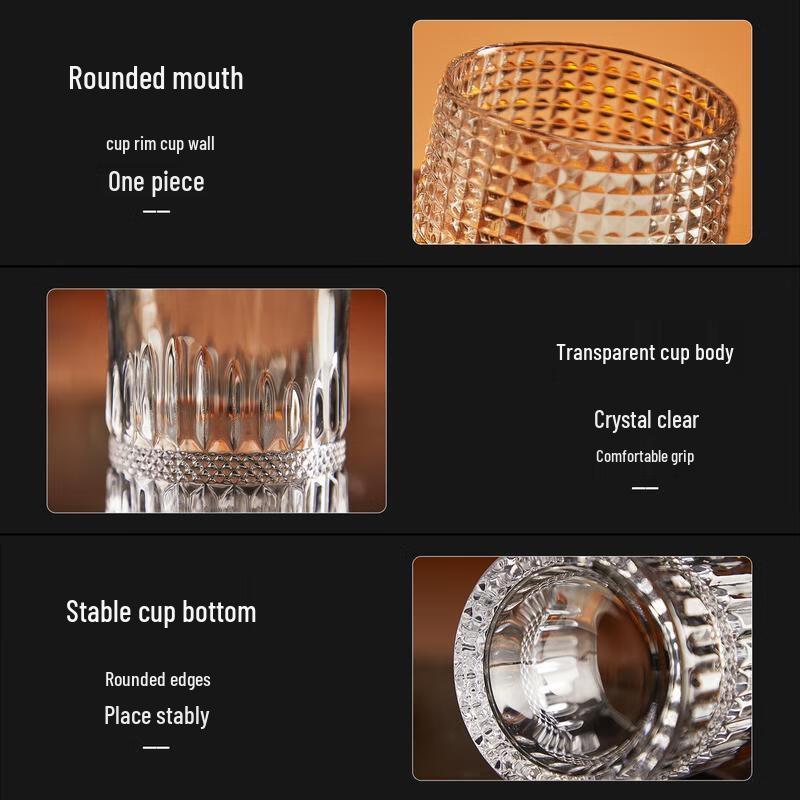 HANDUNYOU Classic Striped Whiskey Glass