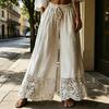 Women Pants Drawstring Adjustable Waistband High Waist Summer Pants Pure Color Loose Fit