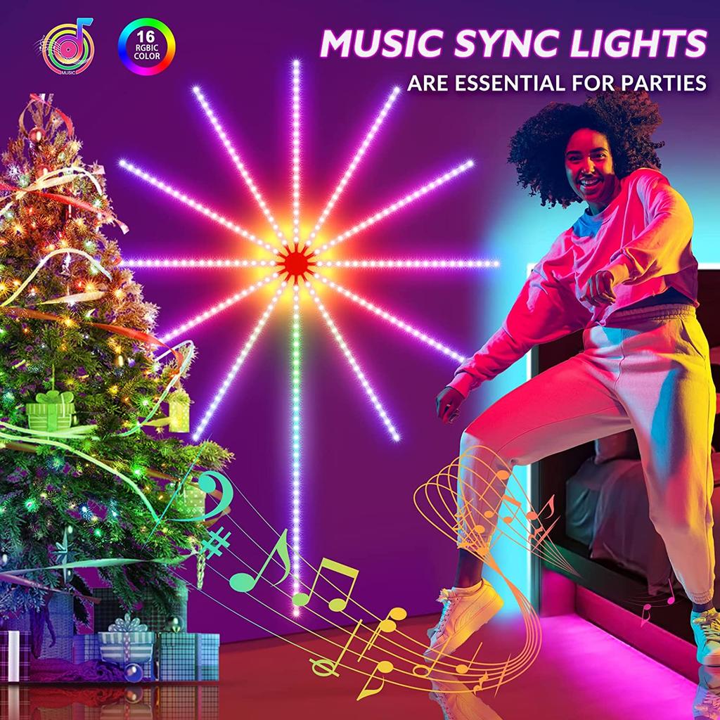 RGB-Feuerwerk-LED-Streifenlicht Bluetooth Smart Neon Strip APP LED-Lichtstreifen USB 5V LED-Streifen Weihnachtsfeier-Dekoration