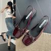 Sandals Women's 2025 New Style Toe Open-top Buckle High Heels with French Bow Comfortable Fashionable Shoes