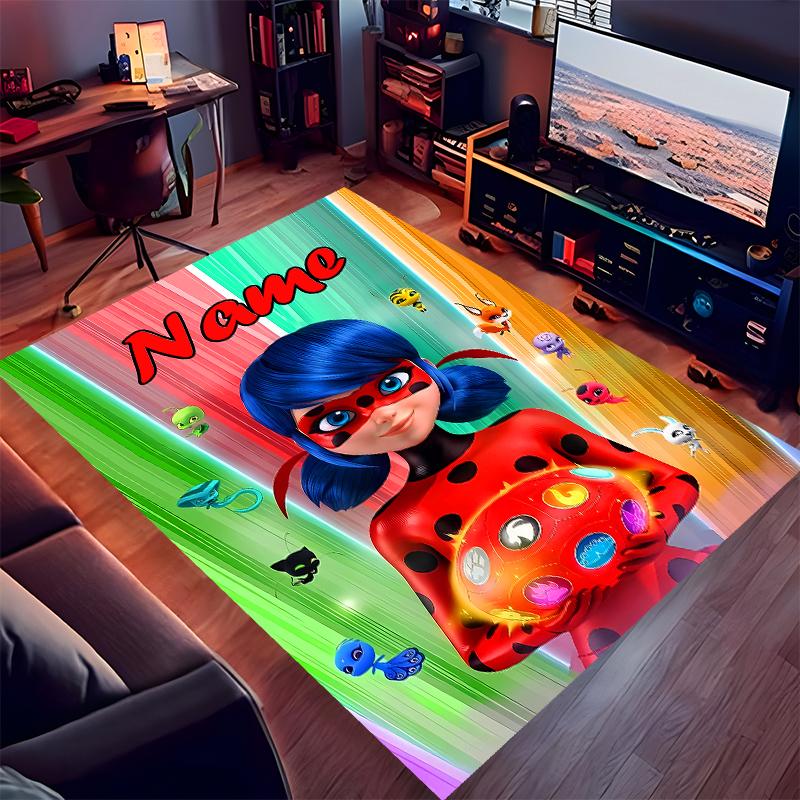 Benutzerdefinierter Personalisierter Miraculous Druck Teppich - Weich, Waschbar, Rutschfest, Indoor-Matte, Wohnzimmer, Zuhause & Büro Dekorativer Teppich