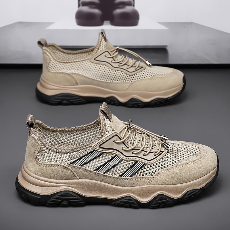 

Весенние и летние новые сетчатые туфли для мужчин, летняя новая дышащая полая мягкая подошва, спортивная обувь для активного отдыха, походная обувь 39