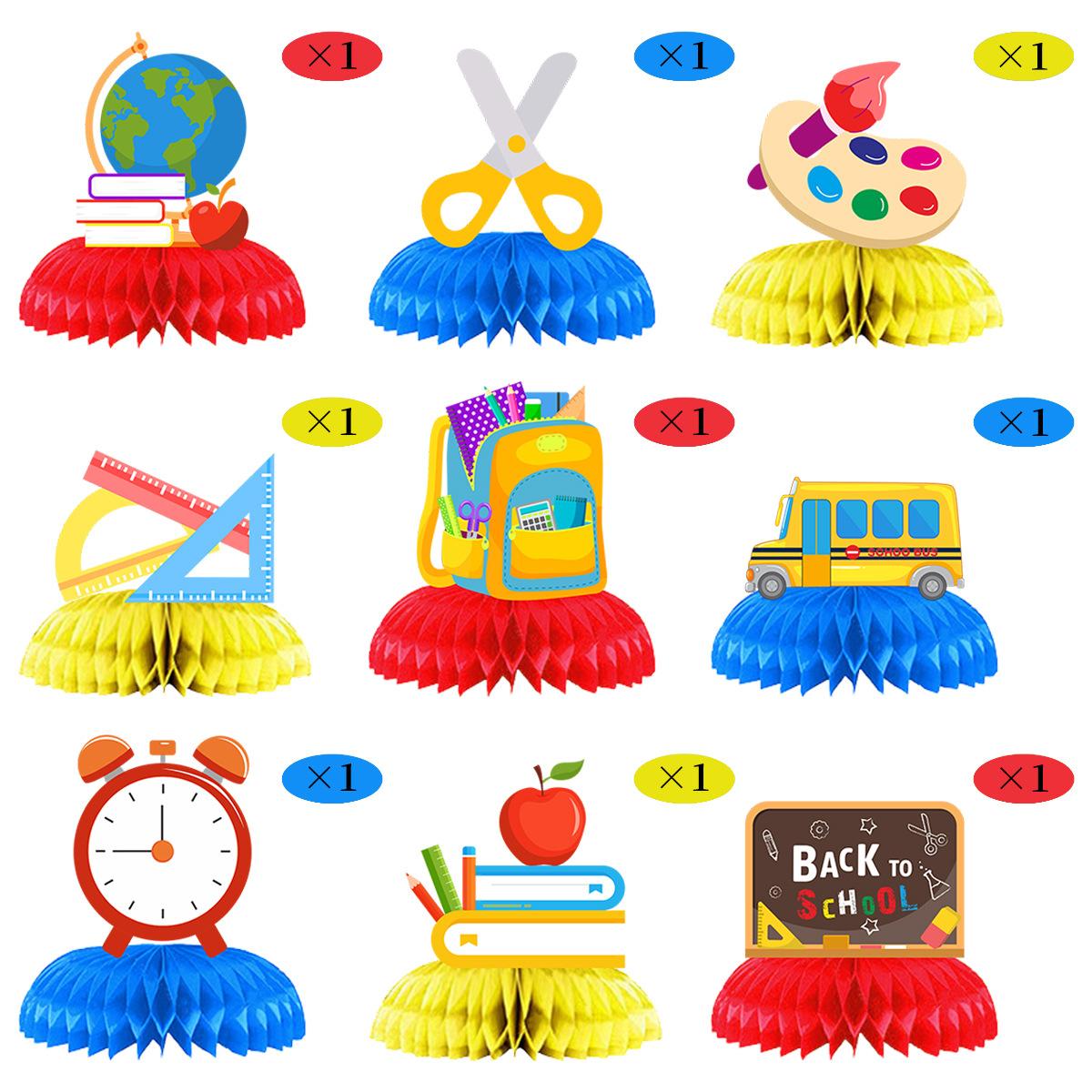 

Украшения для школы 9 шт., сотовые украшения для украшения стола 9pcs