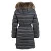 Moncler [Good condition/Domestic Regular] TINUV Belted/Fur Hoodie Down Coat O grayUsed