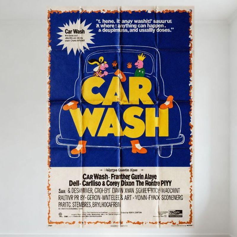 

Vintage Car Wash Movie Poster Metal Tin Sign - Retro Whimsical Art with Car & Characters for Man Cave Bar Café Home Decor 20x30cm（7.8x11.8inch）