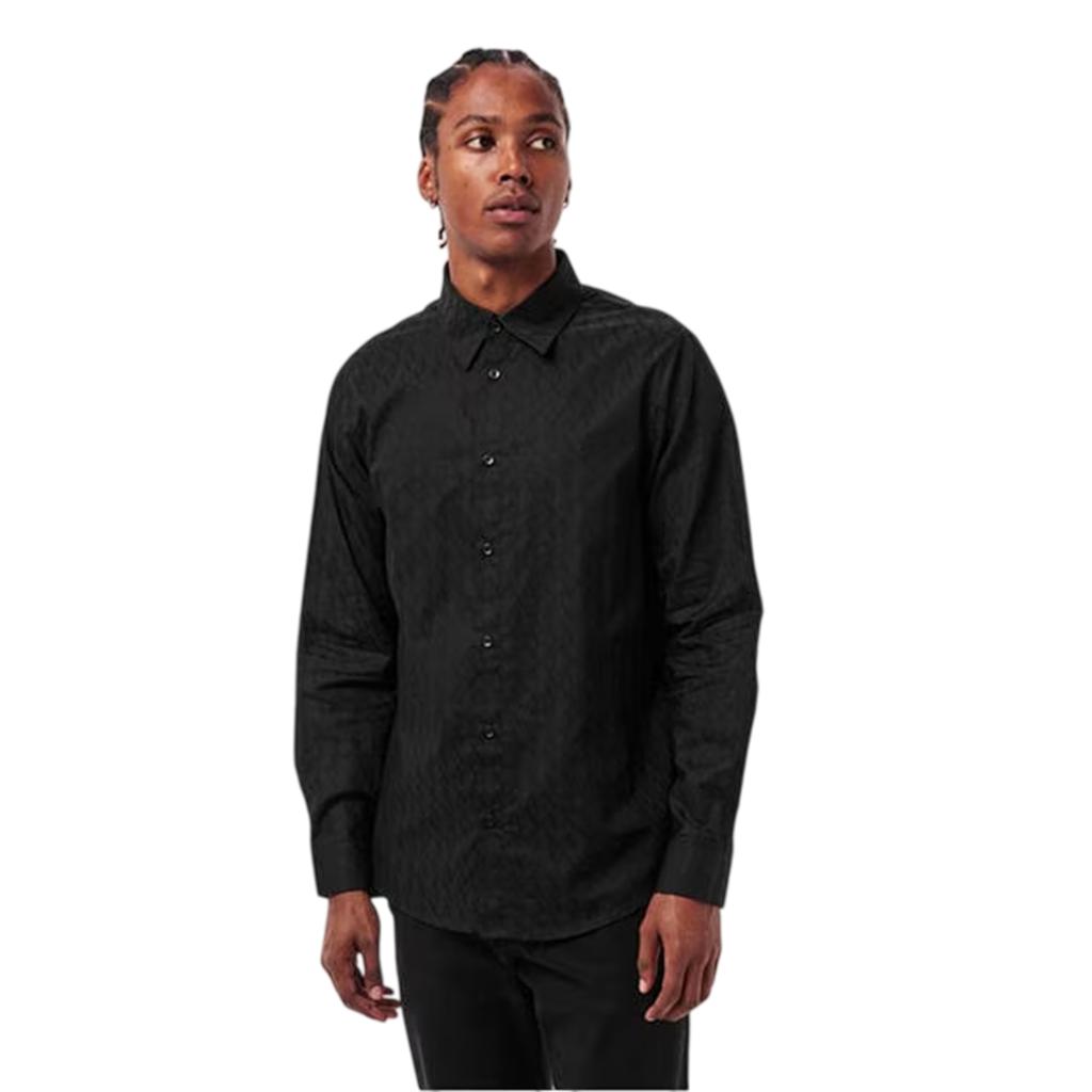 Armani Exchange Herren Hemd mit Struktur und Kentkragen