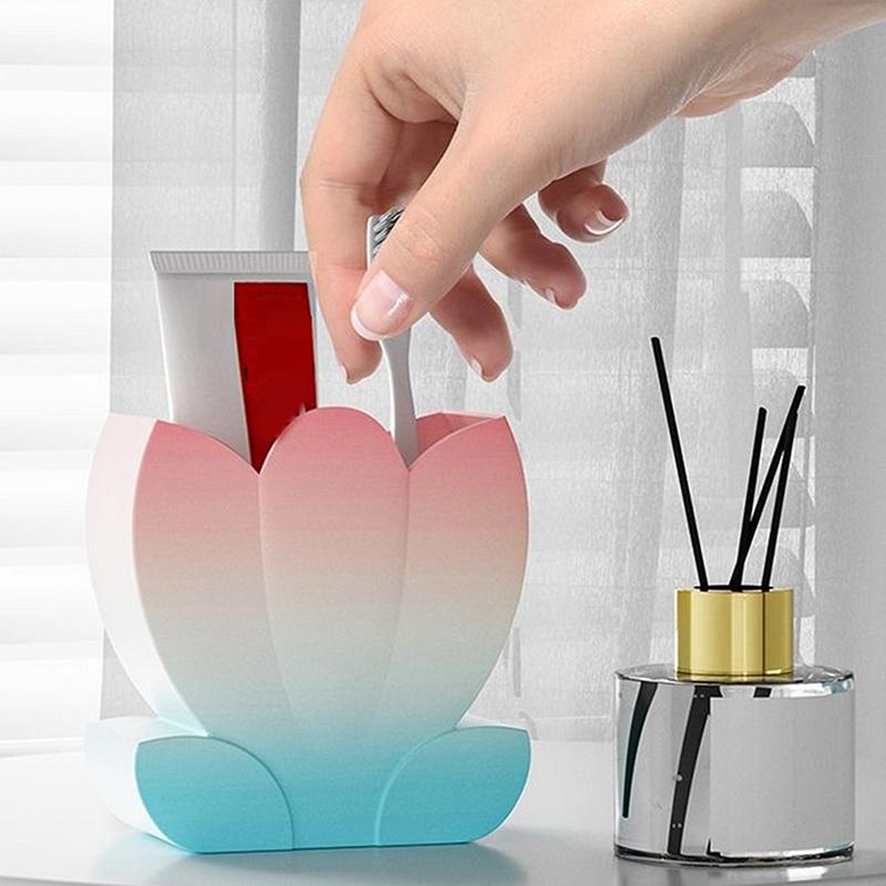 Uroczy Karmelowy Budyń Galaretka Lotos Wiaderko do Przechowywania Pędzli do Makijażu Wielofunkcyjny Duża Pojemność Ozdoba na Biurko Kreatywny Pojemnik na Długopisy