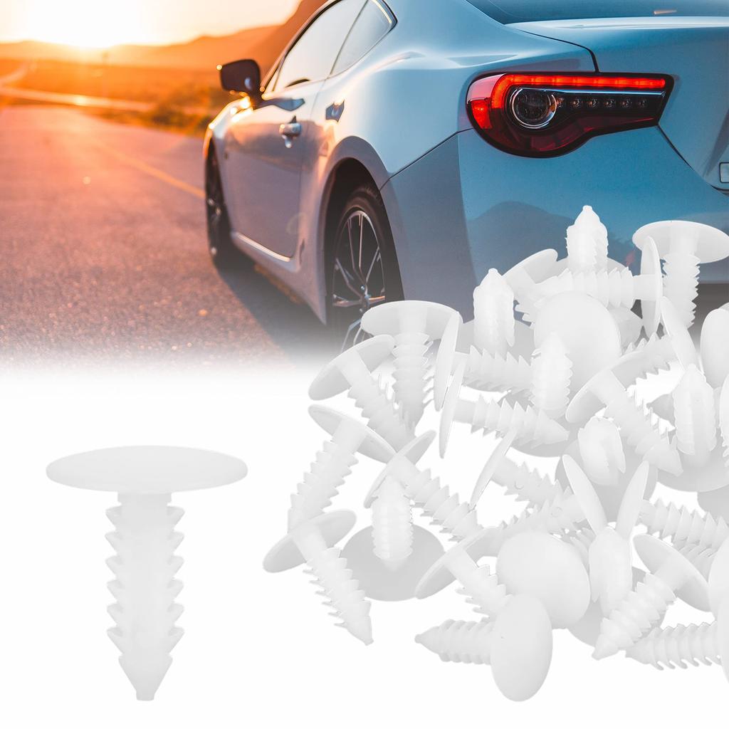 uxcell Bolt Rivet Fasteners 5mm Hole Diameter Plastic Rivet Trim Panel Fixing Clips White for Car 40pcs