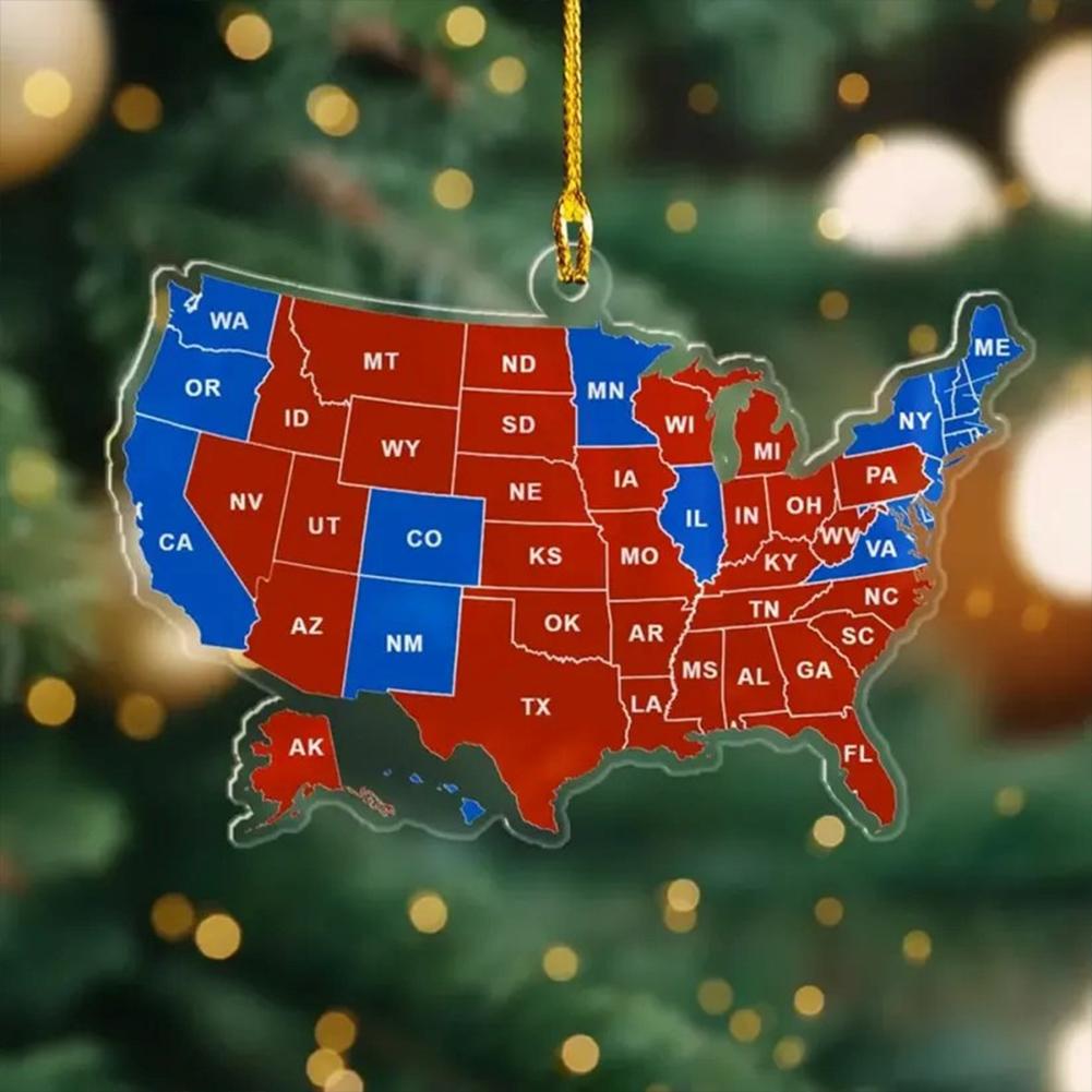 2024 Acrylic US State Memor Ornament Trump America Presidential Election Decor Christmas Gifts for Friends