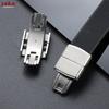 16mm 18mm 20mm Stainless Steel Watch Buckle Double Click Butterfly Watch Clasp Replacement Folding Buckle for Rubber Watch Strap