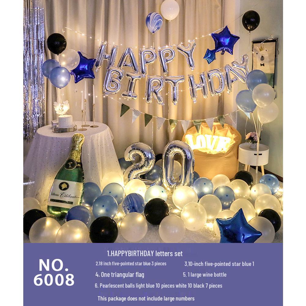 Romantic Birthday Balloon Set: High-End Decorations for Boyfriend or Girlfriend