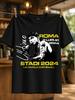 Ultimo Rom 2024 Tätowierter Sänger Mit Mikrofon Gelbes Stadion Text Unterschrift Und Konzertdatum Unisex Alle T-Shirts
