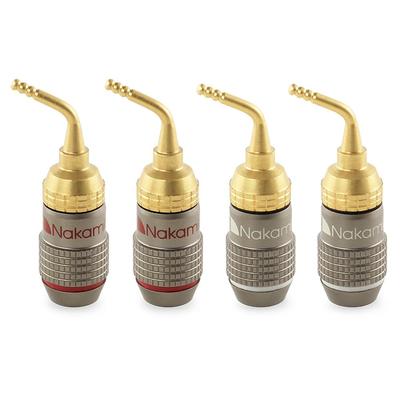 Nakamichi FanLock Excel Serie 24k Vergoldet 2mm Stiftstecker Bananenfederklemme 10 AWG 18 AWG Gauge Größe 4mm für Lautsprecher Verstärker Stereo Heimkino