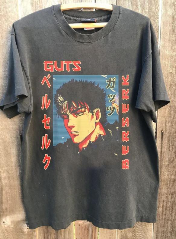 

Berserks Guts Anime Graphic Charcoal Short Sleeve Unisex T shirt S5XL WA4485 Unisex T-Shirt XXXXL