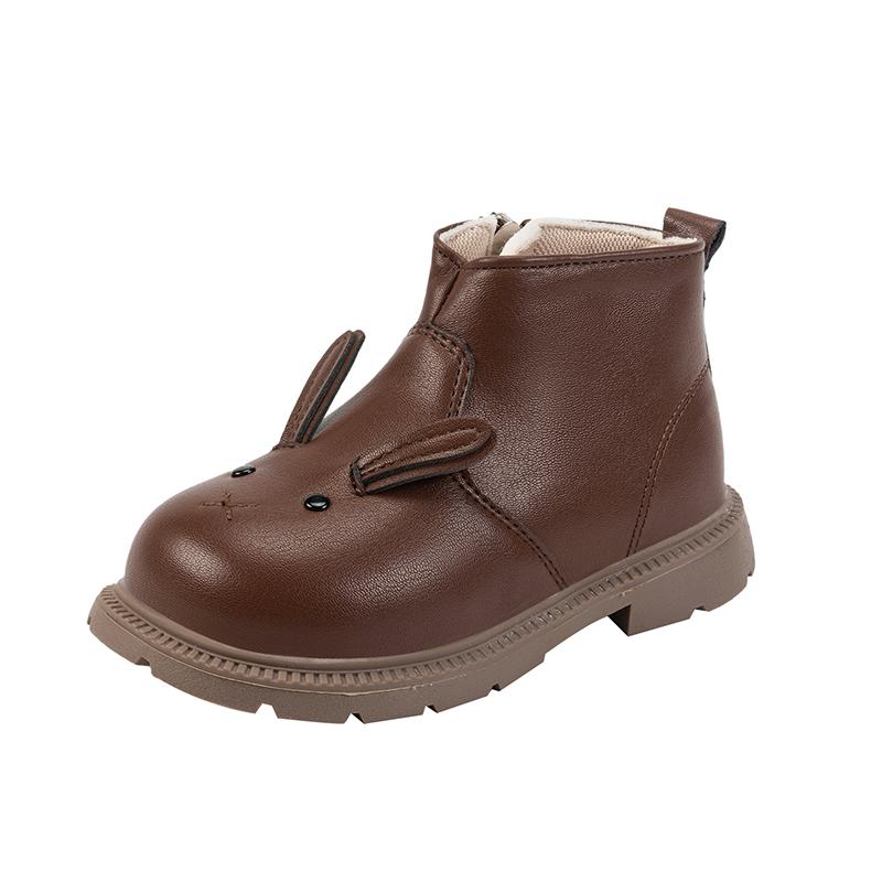 Cartoon Rabbit Baby Ankle Boots for Girls England Children Cute Bunny Winter Short Boots Low Heel Kids Girl Shoes G11073