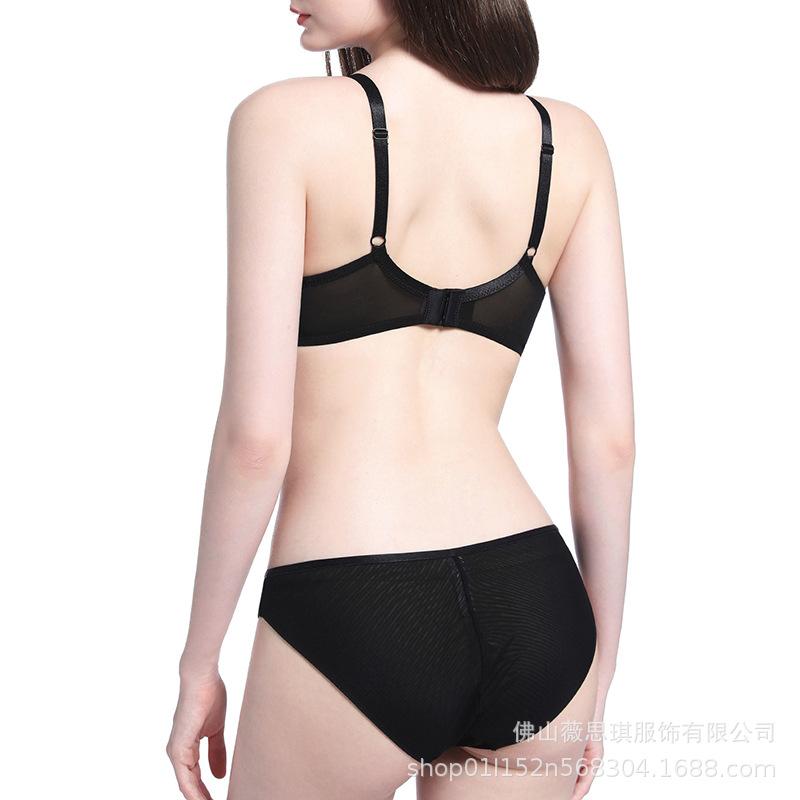 New sexy underwear thin pure desire leopard print embroidered lace bra large chest small large size underwear