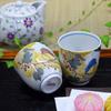 Waza no Kura Stylish Pair of Kutani Ware Teacups Teacups with Komon Yoshidaya Sparrow Design Ceramic Brand Japanese Tableware Made in Japan Perfect
