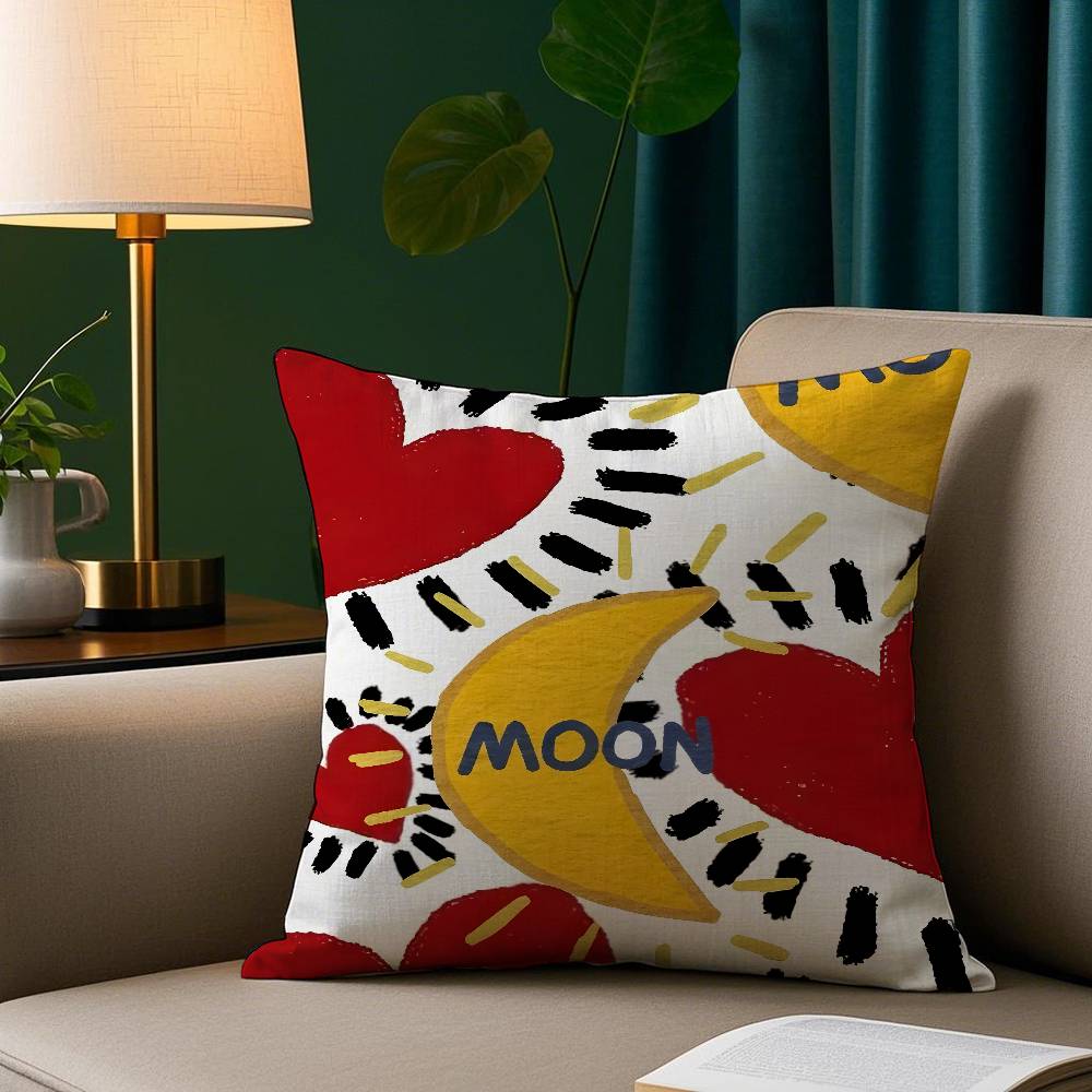 Ins Art Love Graffiti Pillow Case Plush Fabric Soft Pillowcase Double Sided Print Sofa Cushion Cover Throw