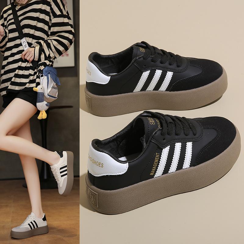 Vår nya skor damens nya platå vita skor liten inre höjdökning fritidsskor