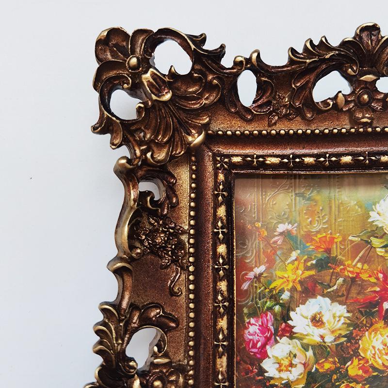 European Carved Resin Photo Frame with Irregular Texture - Home Decor for Living Room or Bedroom