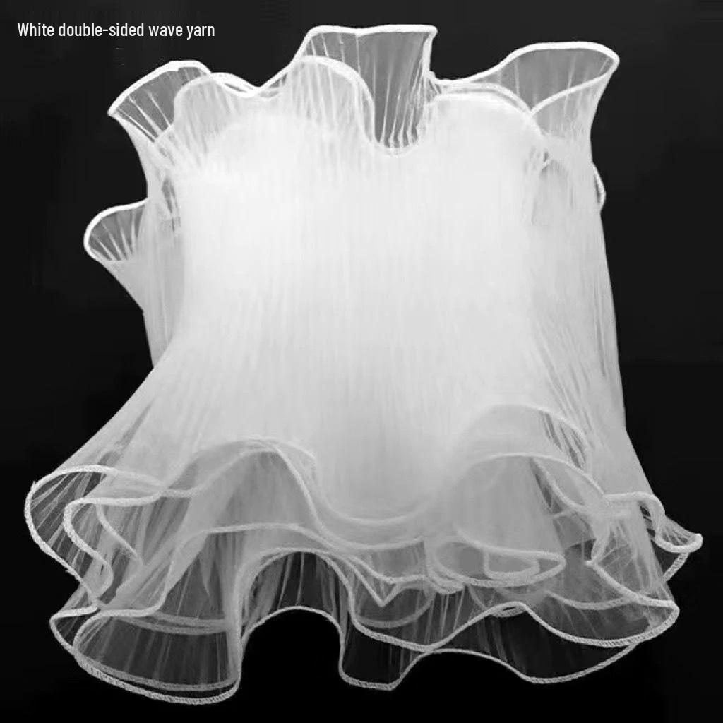 Korean Pearl Ruffle Gauze Floral Bouquet Wrapping Material - Pleated Mesh Wave Gauze