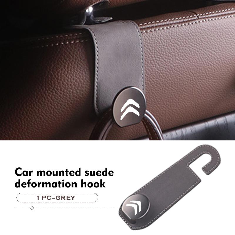 Hidden Car Back Seat Hook Headrest Suede Soft Hanging Hook For Citroen Jumper Celysee Cactus Picasso Aircross Saxo Grand