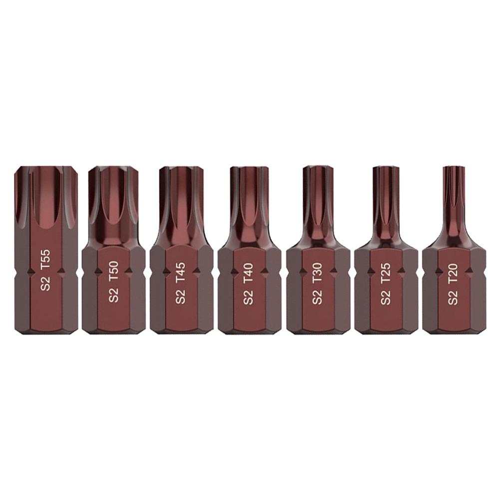 

7pcs T20-T25 Screwdriver Bits Bit 10mm Hex Shank High Hardness