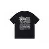Stussy Short Sleeve T-Shirt Teens Loose Fit 270g Cotton Round Neck Casual Wear