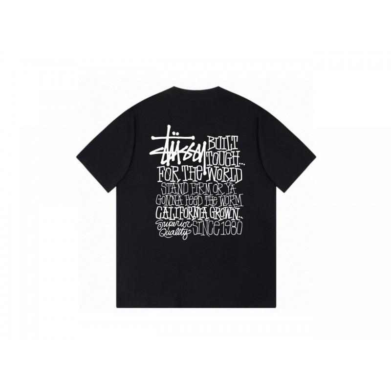 Stussy Short Sleeve T-Shirt Teens Loose Fit 270g Cotton Round Neck Casual Wear