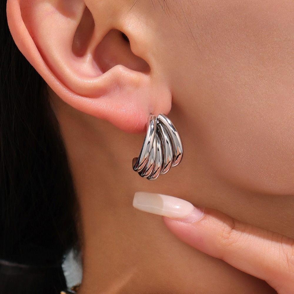 Waterproof Gold Plated Earrings 18k Gold Plated Stainless Steel Earrings  Fashion Accessories