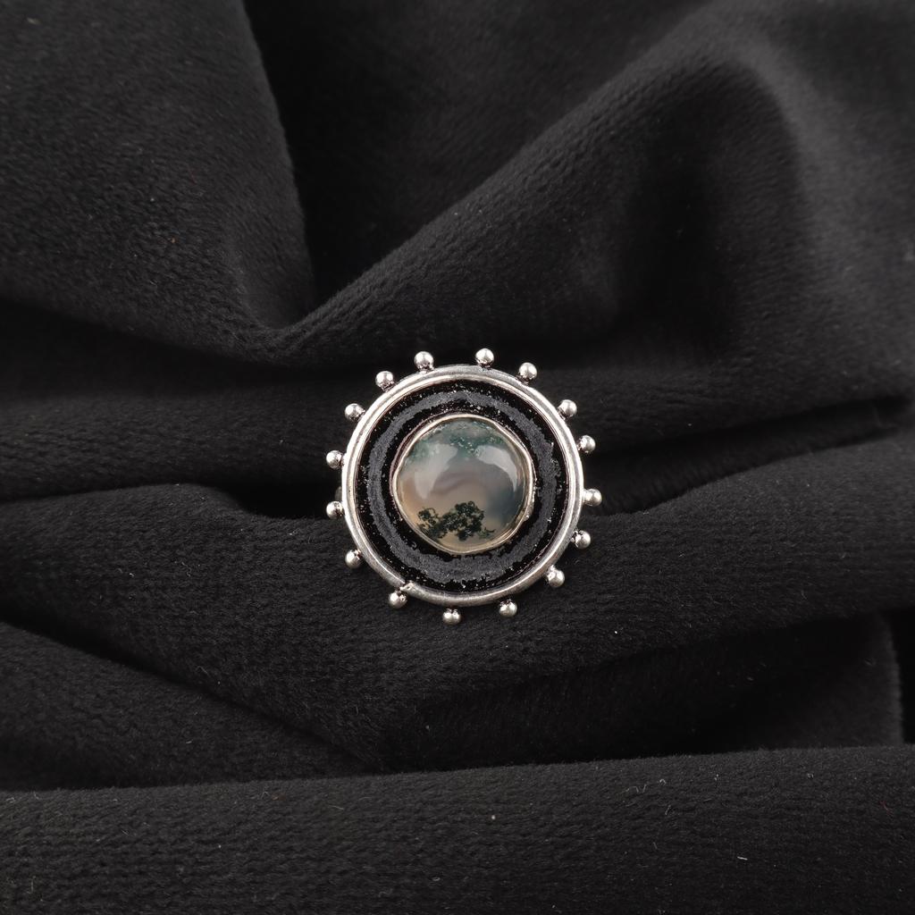 Moss Agate Ring Jewelry, 925 Solid Sterling Silver Ring, Handmade Gorgeous Silver Ring, Moss Agate Balancing Gemstone Jewelry For Women
