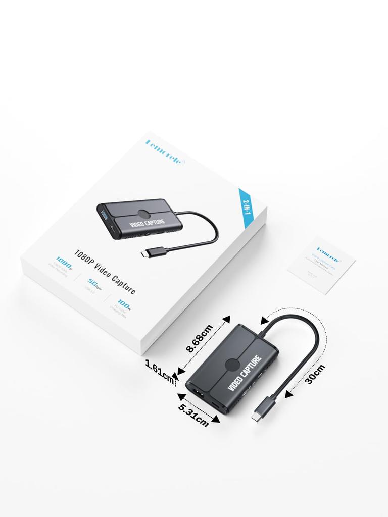Lemorele Capture Compatible with Switch 2 and Original Up To To HDMI HDMI Capture 1080P USB Fast Game Screen Compatible with Steam OBS Type
